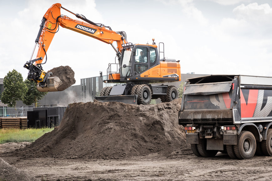 Trois nouvelles pelles sur pneus Doosan de 18 à 22 tonnes